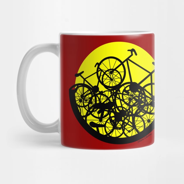 Jumbled Bicycles Circle by Barthol Graphics